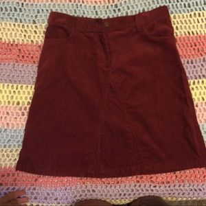 High waisted corduroy skirt